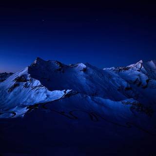 Winter mountains night wallpaper