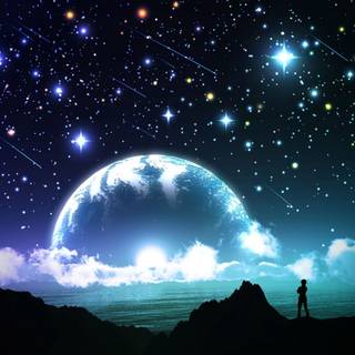 Night sky moon wallpaper