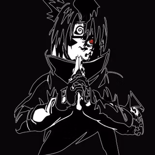Sasuke black and white wallpaper