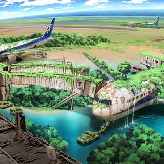 Aesthetic lake anime wallpaper