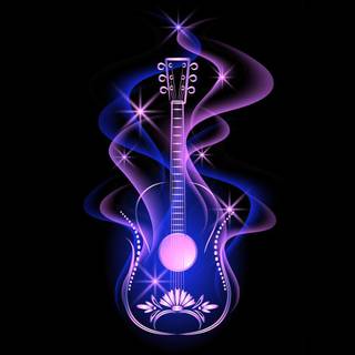 Neon guitar wallpaper