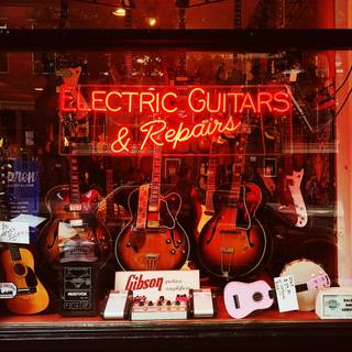 Neon guitar wallpaper