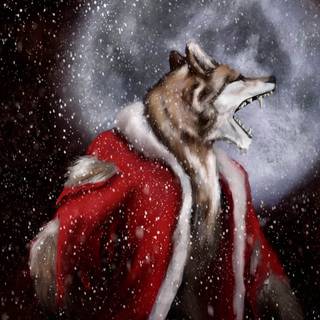 Christmas wolf wallpaper