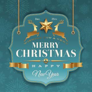 Blue gold Christmas wallpaper