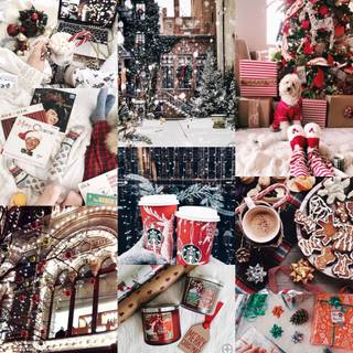 iPad Christmas collage wallpaper