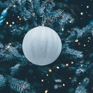 Christmas silver and blue wallpaper