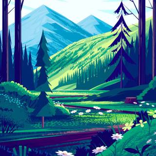 Pokémon landscape wallpaper