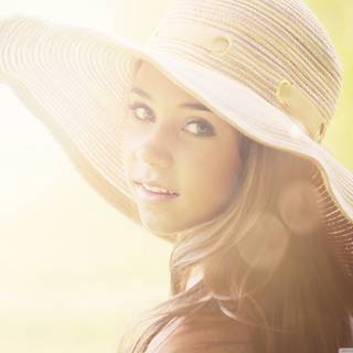Girl with hat wallpaper