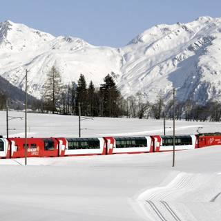 Winter snow train wallpaper