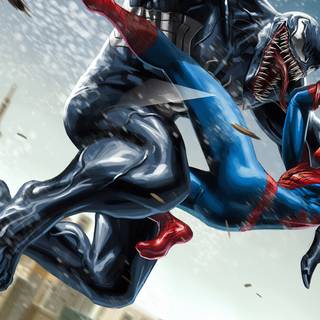 Venom and Spider-Man desktop wallpaper
