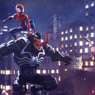 Venom and Spider-Man desktop wallpaper