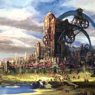 Steampunk City wallpaper