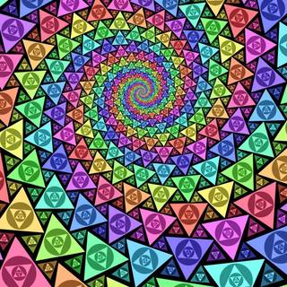 Colorful circles optical illusion wallpaper