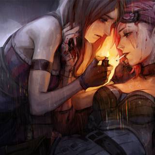 Vi and Caitlyn wallpaper