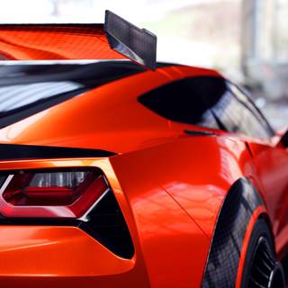 Orange Corvette wallpaper