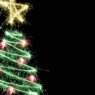 Pine and Christmas lights wallpaper