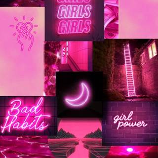 Pink neon aesthetic wallpaper