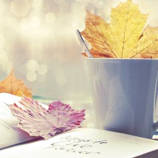 Autumn coffee flowers wallpaper