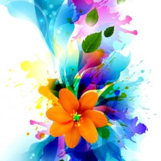 Colorful flowers art wallpaper