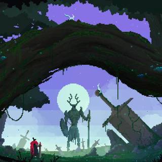 Cute pixel art wallpaper