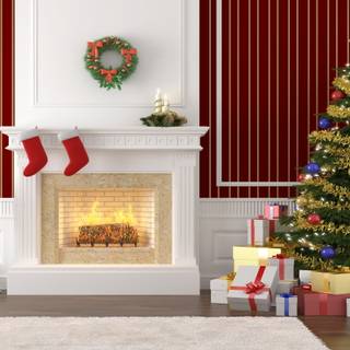 Christmas tree fire place wallpaper