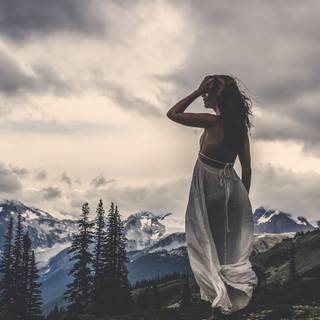 Girl standing wallpaper