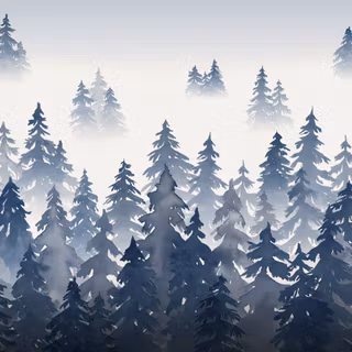 Winter trees watercolor wallpaper