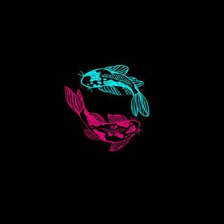 Neon fish wallpaper