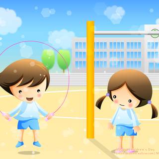 School children wallpaper