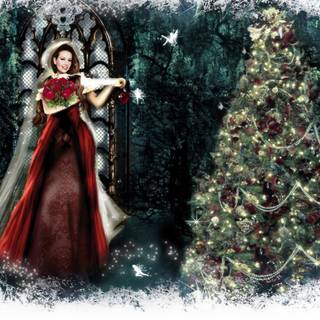 Christmas fairytale wallpaper