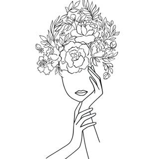 Women line flowers wallpaper