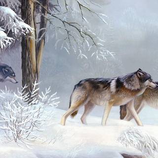 Winter animals mobile wallpaper