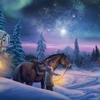 Horse winter laptop wallpaper