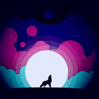Colorful wolf wallpaper