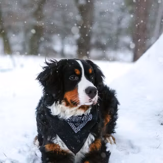 Black and white winter dogs wallpaper
