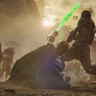 DC Extended Universe battles wallpaper