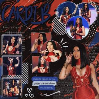 Cardi B collage wallpaper
