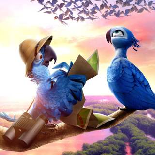 Cartoon birds wallpaper