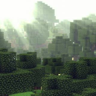 Minecraft forest wallpaper