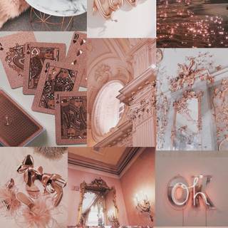 Rose gold collage wallpaper