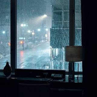 Winter rain window wallpaper