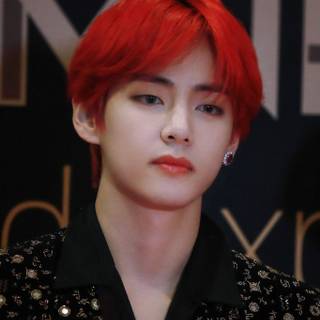 BTS V red hair wallpaper