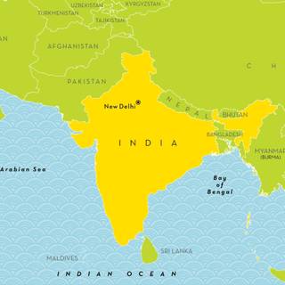 India physical map wallpaper