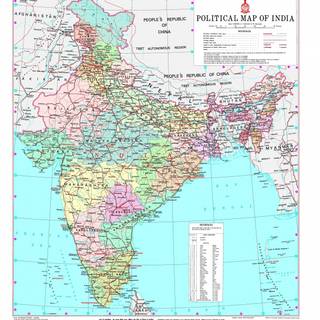 India physical map wallpaper
