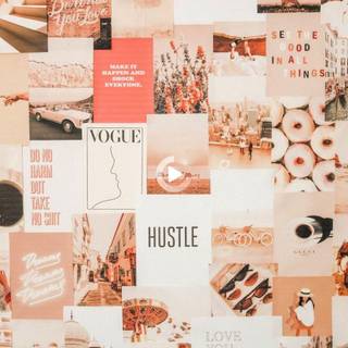 Desktop spring aesthetic collage wallpaper