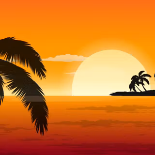 Sunset drawing wallpaper