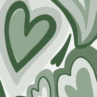 Green aesthetic heart wallpaper