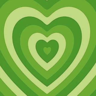 Green aesthetic heart wallpaper