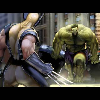 Wolverine vs Hulk wallpaper