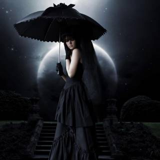 Umbrella women wallpaper